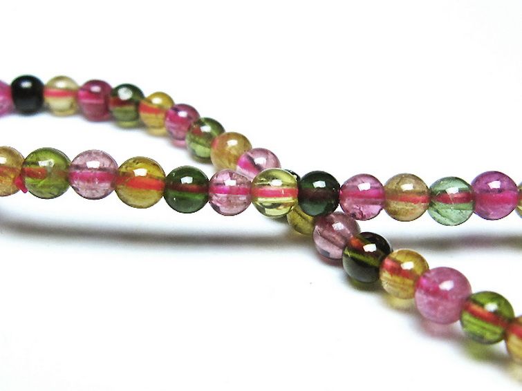 ミックスカラートルマリン ブレスレット 4mm [t75-7377]