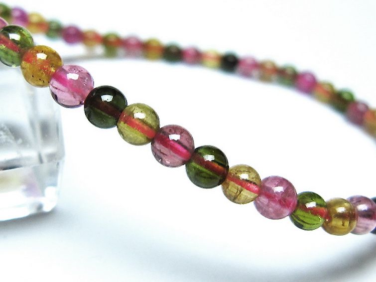ミックスカラートルマリン ブレスレット 4mm [t75-7377]