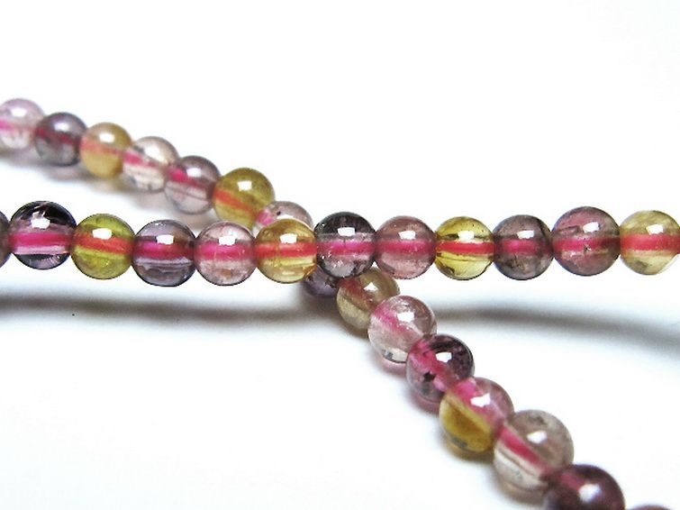 ミックスカラートルマリン ブレスレット 4mm [t75-7390] 2枚目