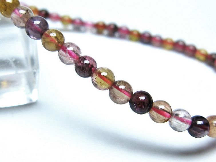 ミックスカラートルマリン ブレスレット 4mm [t75-7390] 3枚目