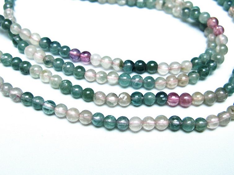 ミックスカラートルマリン ブレスレット 4mm [t75-7410] 2枚目