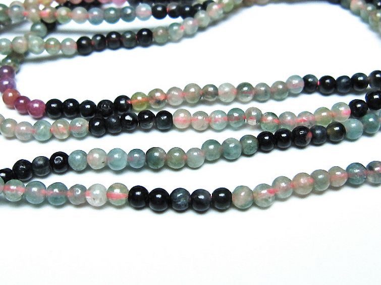 ミックスカラートルマリン ブレスレット 3mm [t75-7424] 2枚目