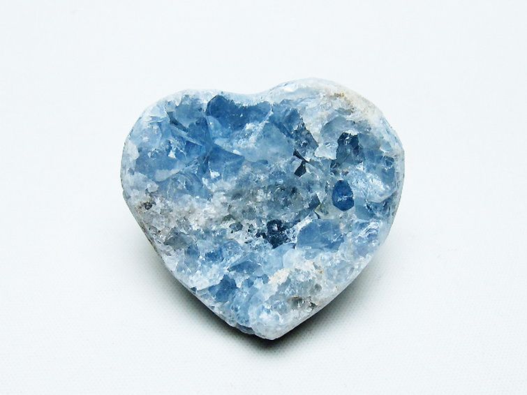 セレスタイト 天青石 ハートシェイプ 原石 [t756-6082]