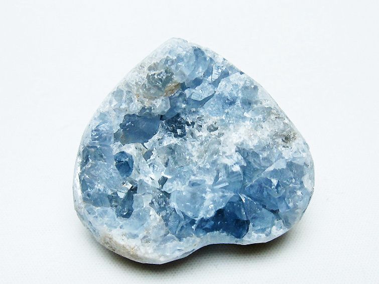 セレスタイト 天青石 ハートシェイプ 原石 [t756-6082]