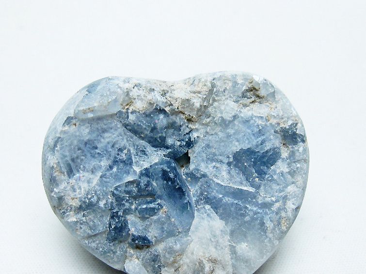 セレスタイト 天青石 ハートシェイプ 原石 [t756-6084] 2枚目