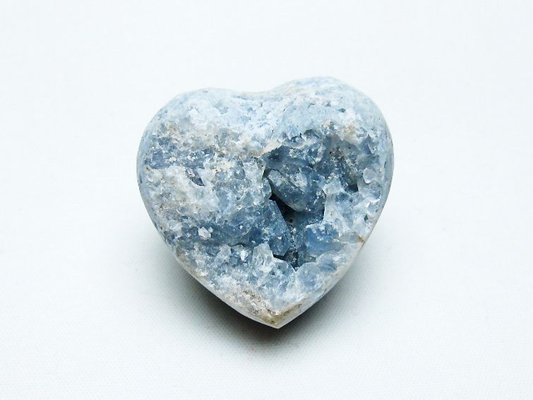 セレスタイト 天青石 ハートシェイプ 原石 [t756-6087] 1枚目