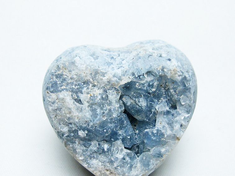 セレスタイト 天青石 ハートシェイプ 原石 [t756-6087] 2枚目