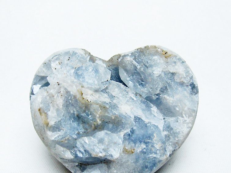 セレスタイト 天青石 ハートシェイプ 原石 [t756-6090] 2枚目