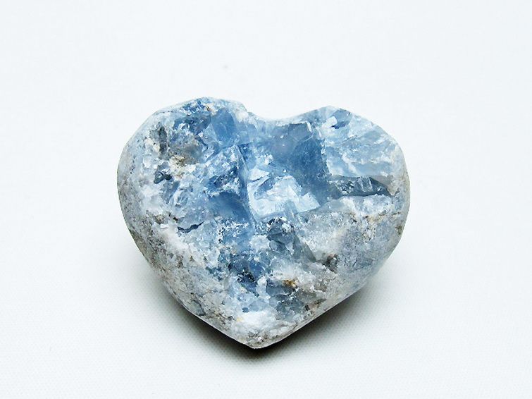 セレスタイト 天青石 ハートシェイプ 原石 [t756-6091] 1枚目
