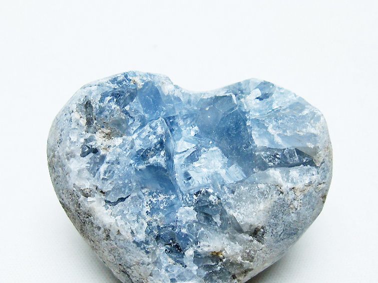セレスタイト 天青石 ハートシェイプ 原石 [t756-6091] 2枚目