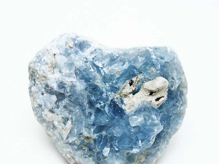 セレスタイト 天青石 ハートシェイプ 原石 [t756-6102] 2枚目