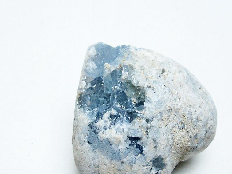 セレスタイト 天青石 ハートシェイプ 原石[T756-6109] 3枚目