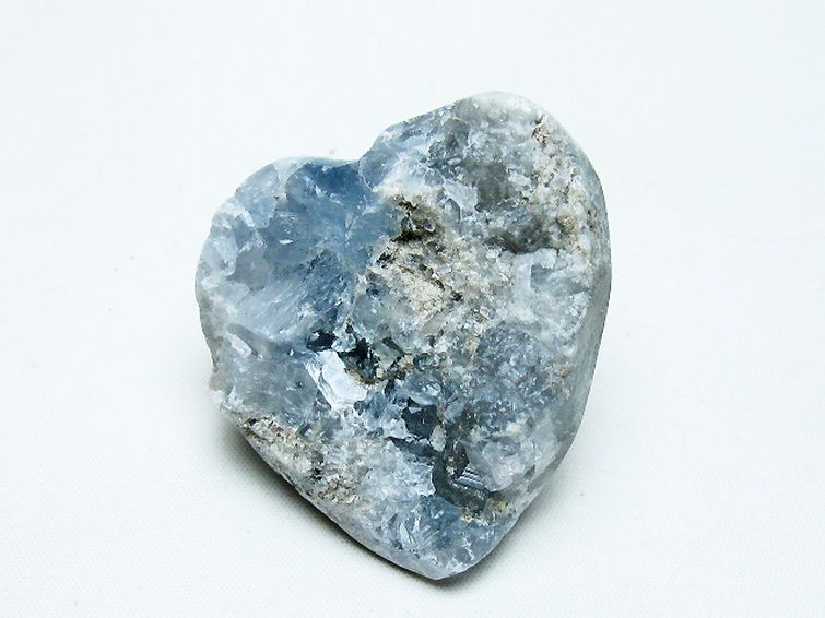 セレスタイト 天青石 ハートシェイプ 原石[T756-6113] 1枚目