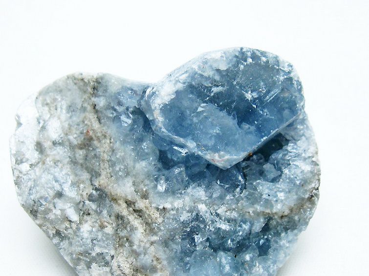 セレスタイト 天青石 ハートシェイプ 原石 [t756-6114] 2枚目