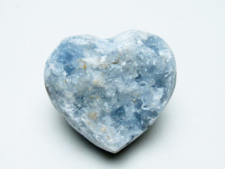 セレスタイト 天青石 ハートシェイプ 原石 [t756-6122] 1枚目