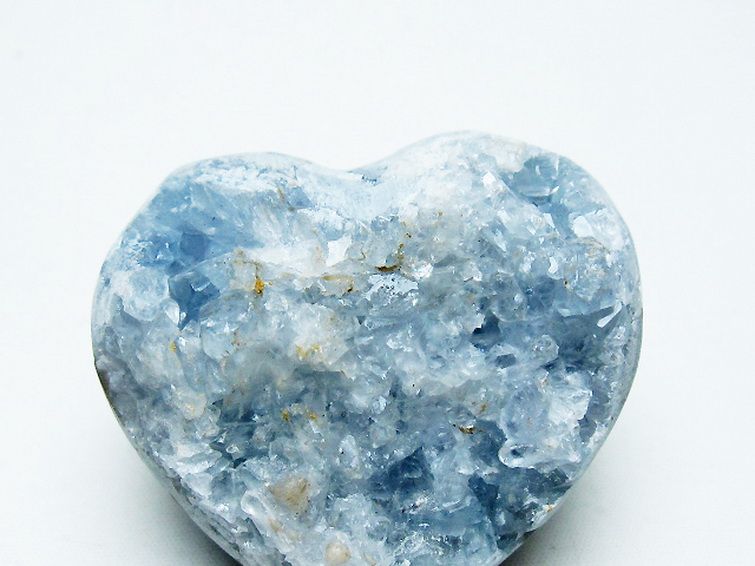 セレスタイト 天青石 ハートシェイプ 原石 [t756-6122] 2枚目