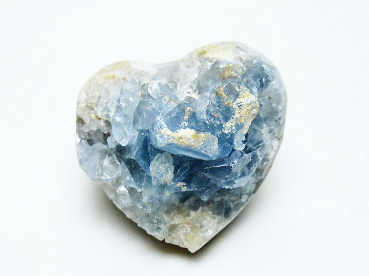 セレスタイト 天青石 ハートシェイプ 原石 [t756-6124] 1枚目