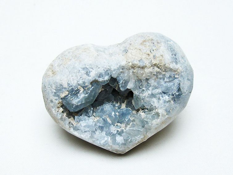 セレスタイト 天青石 ハートシェイプ 原石 [t756-6144] 1枚目