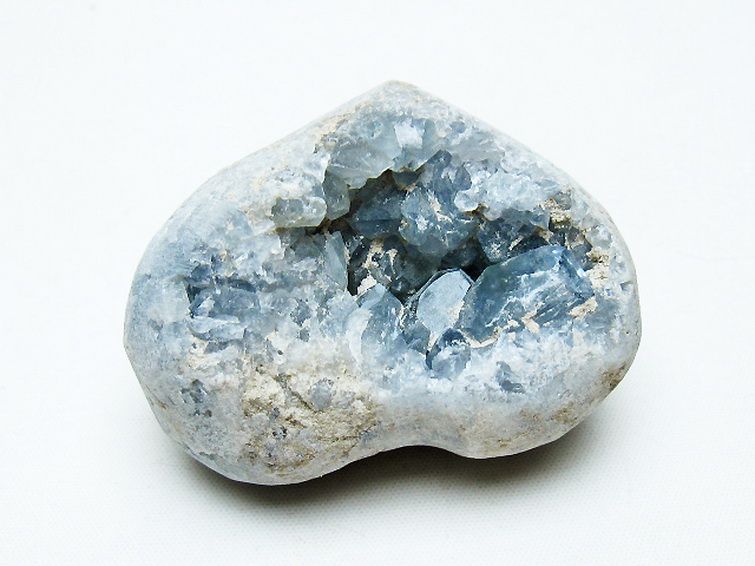 セレスタイト 天青石 ハートシェイプ 原石 [t756-6144] 2枚目