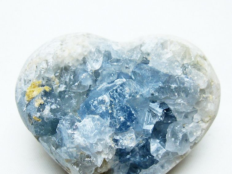 セレスタイト 天青石 ハートシェイプ 原石 [t756-6150]