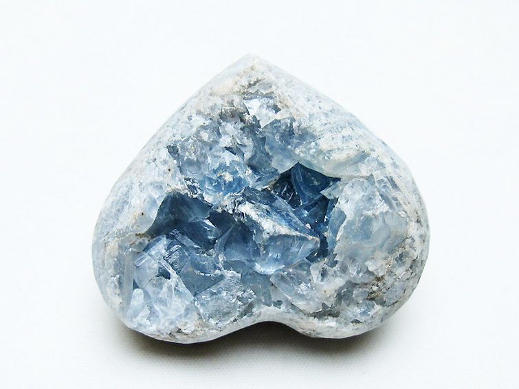 セレスタイト 天青石 ハートシェイプ 原石 [t756-6151] 3枚目