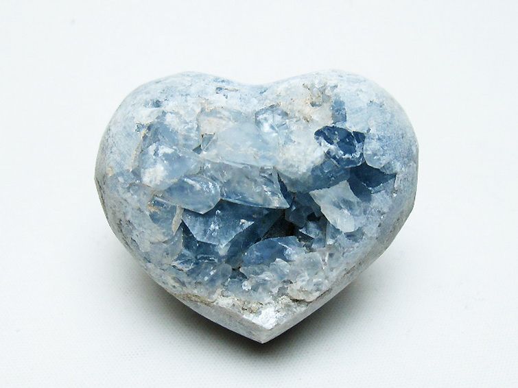 セレスタイト 天青石 ハートシェイプ 原石 [t756-6157] 1枚目