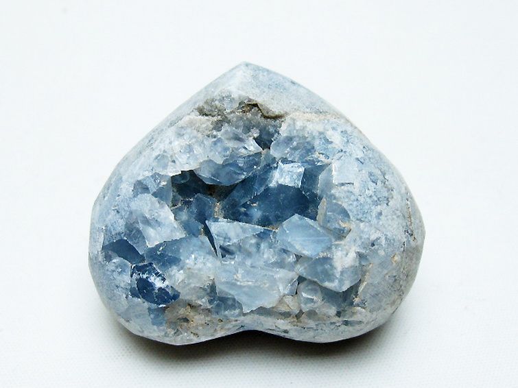 セレスタイト 天青石 ハートシェイプ 原石 [t756-6157] 3枚目