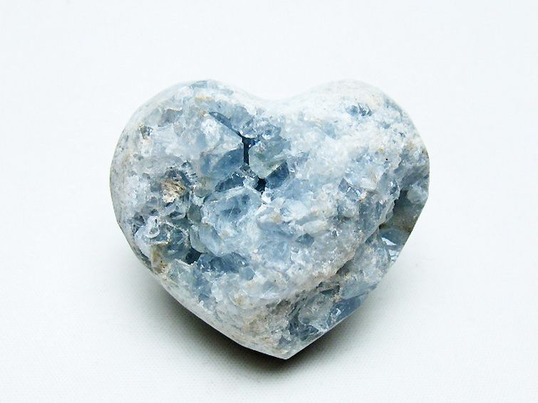 セレスタイト 天青石 ハートシェイプ 原石 [t756-6163] 1枚目