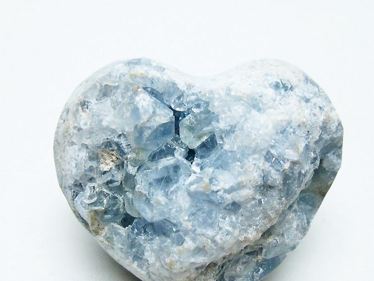 セレスタイト 天青石 ハートシェイプ 原石 [t756-6163] 2枚目