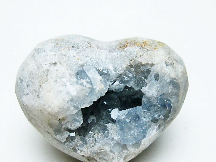 セレスタイト 天青石 ハートシェイプ 原石 [t756-6166] 2枚目