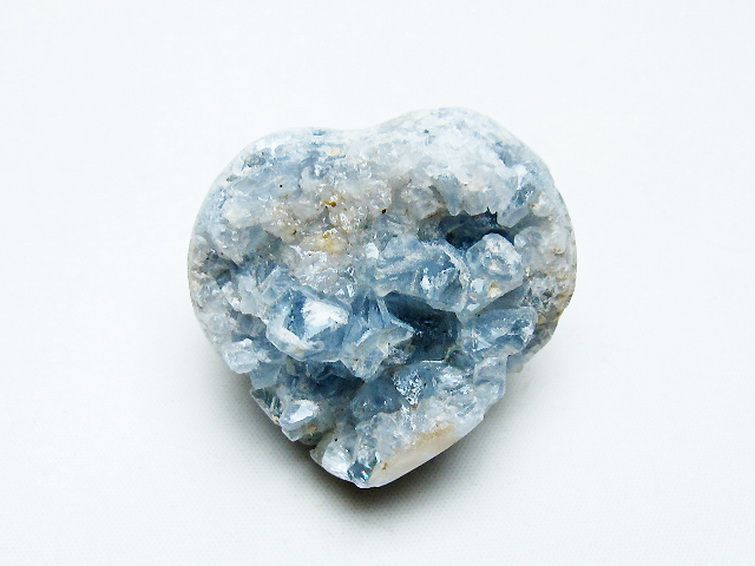 セレスタイト 天青石 ハートシェイプ 原石[T756-6169] 1枚目