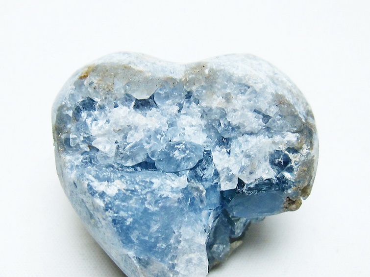 セレスタイト 天青石 ハートシェイプ 原石[T756-6173] 2枚目