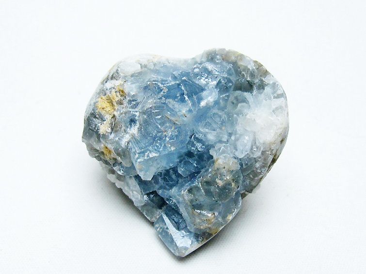 セレスタイト 天青石 ハートシェイプ 原石 [t756-6177] 1枚目