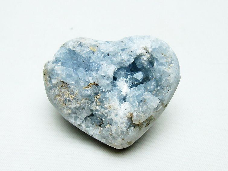 セレスタイト 天青石 ハートシェイプ 原石 [t756-6183] 1枚目