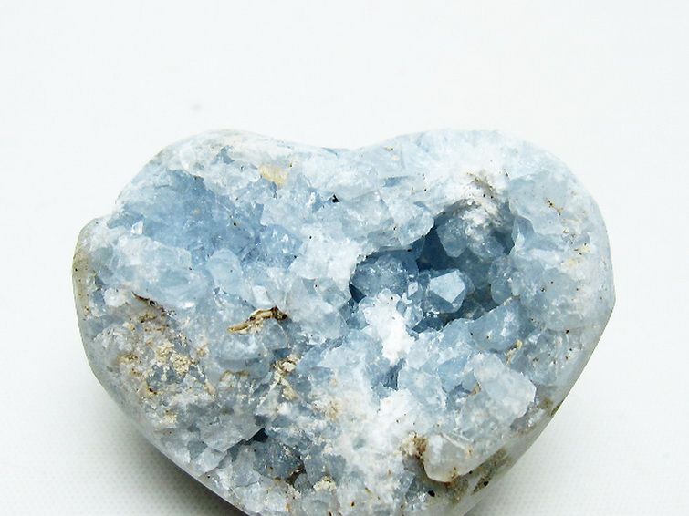 セレスタイト 天青石 ハートシェイプ 原石 [t756-6183] 2枚目
