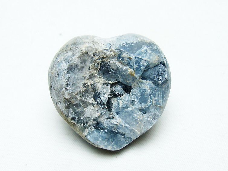 セレスタイト 天青石 ハートシェイプ 原石 [t756-6184] 1枚目