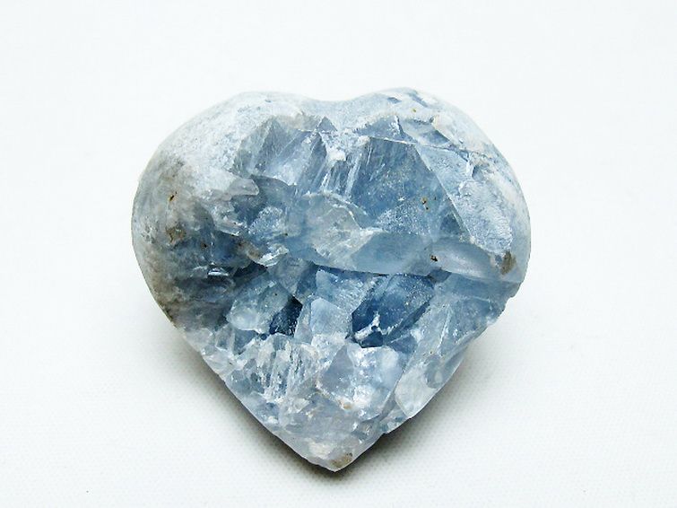 セレスタイト 天青石 ハートシェイプ 原石 [t756-6193] 1枚目