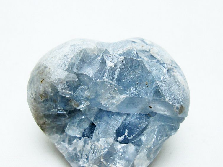 セレスタイト 天青石 ハートシェイプ 原石 [t756-6193] 2枚目