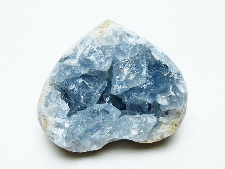 セレスタイト 天青石 ハートシェイプ 原石 [t756-6197]