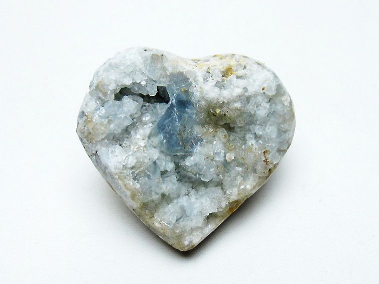 セレスタイト 天青石 ハートシェイプ 原石 [t756-6200] 1枚目