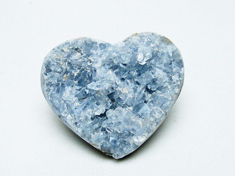 セレスタイト 天青石 ハートシェイプ 原石 [t756-6203]