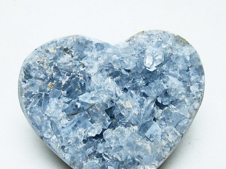 天石ぶい セレスタイト 天青石 ハートシェイプ 原石 [t756-6203]