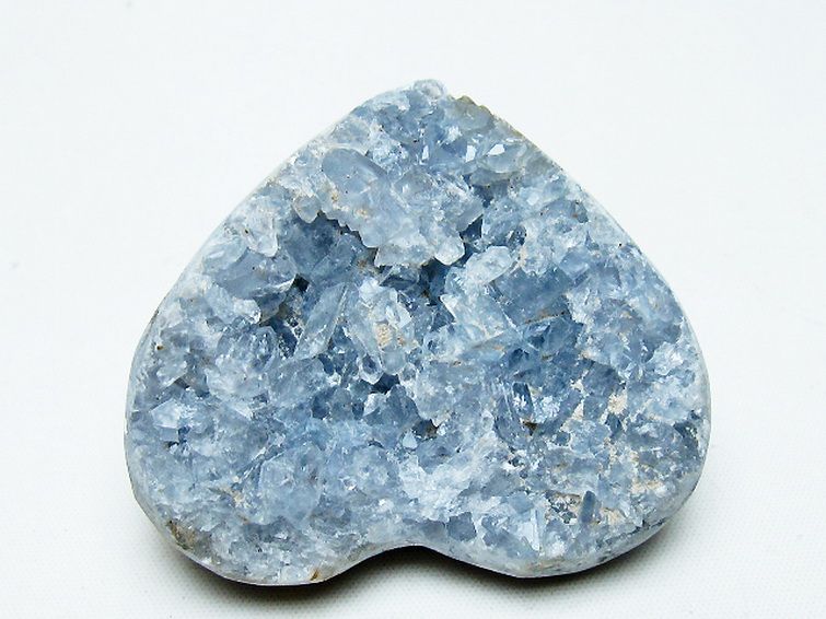 セレスタイト 天青石 ハートシェイプ 原石 [t756-6203]