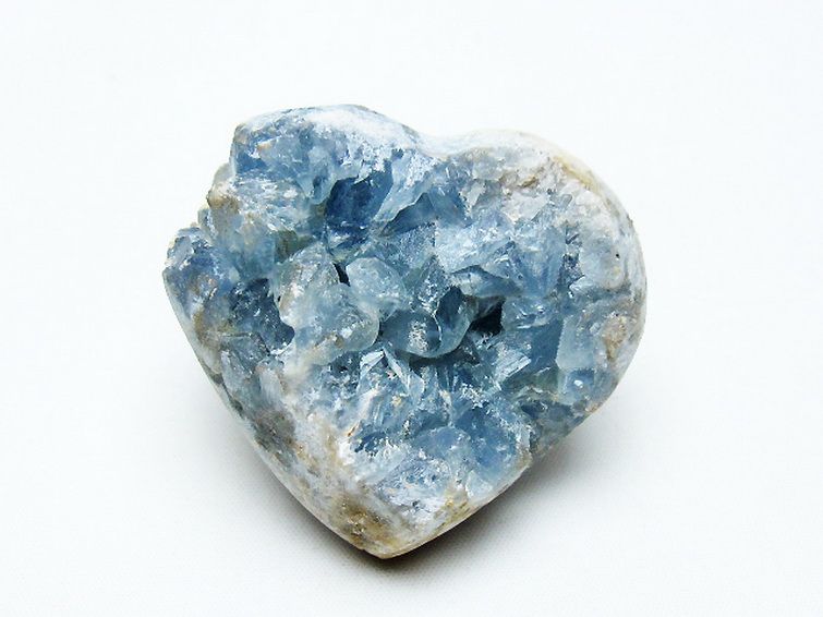 セレスタイト 天青石 ハートシェイプ 原石 [t756-6212] 1枚目