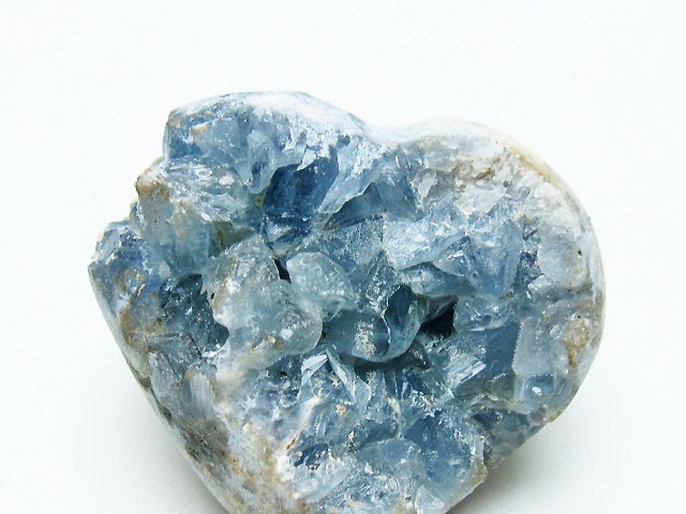 セレスタイト 天青石 ハートシェイプ 原石 [t756-6212] 2枚目