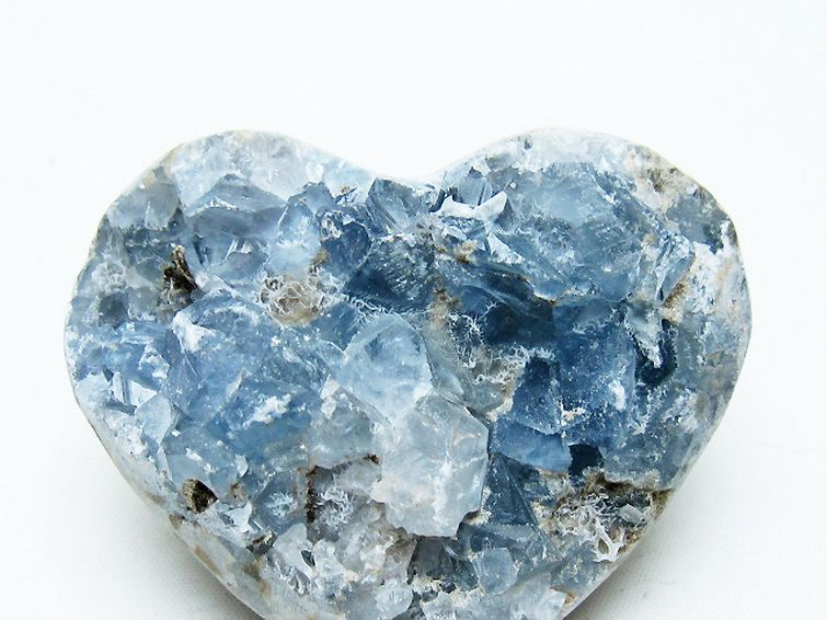 セレスタイト 天青石 ハートシェイプ 原石 [t756-6221] 2枚目