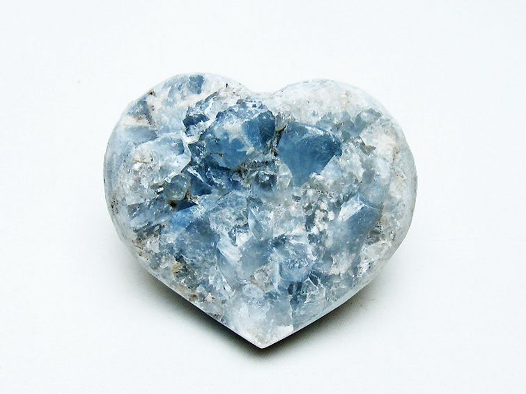 セレスタイト 天青石 ハートシェイプ 原石 [t756-6242] 1枚目