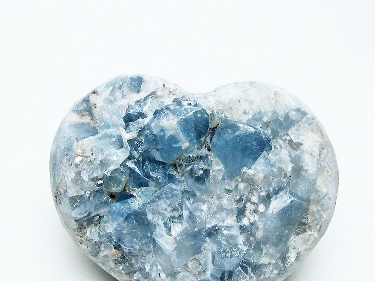 セレスタイト 天青石 ハートシェイプ 原石 [t756-6242] 2枚目