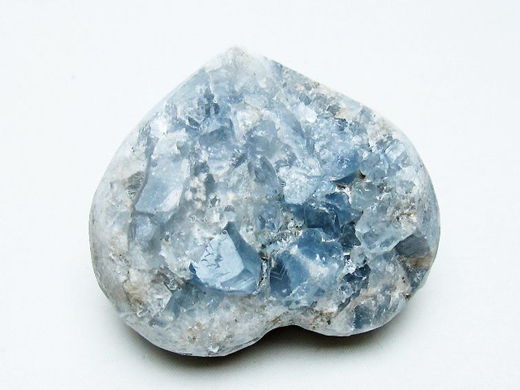 セレスタイト 天青石 ハートシェイプ 原石 [t756-6242] 3枚目