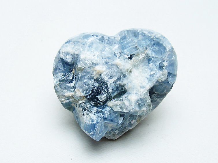 セレスタイト 天青石 ハートシェイプ 原石 [t756-6245] 1枚目